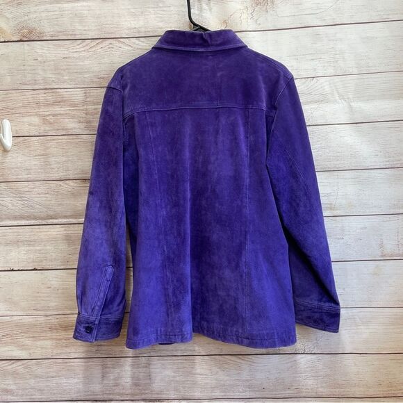 VIMTAGE A.M.I. LEATHER‎ JACKET IN PURPLE - Picture 4 of 6